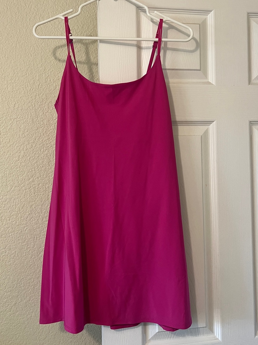 Abercrombie Magenta Spaghetti Strap activewear dress built in shorts